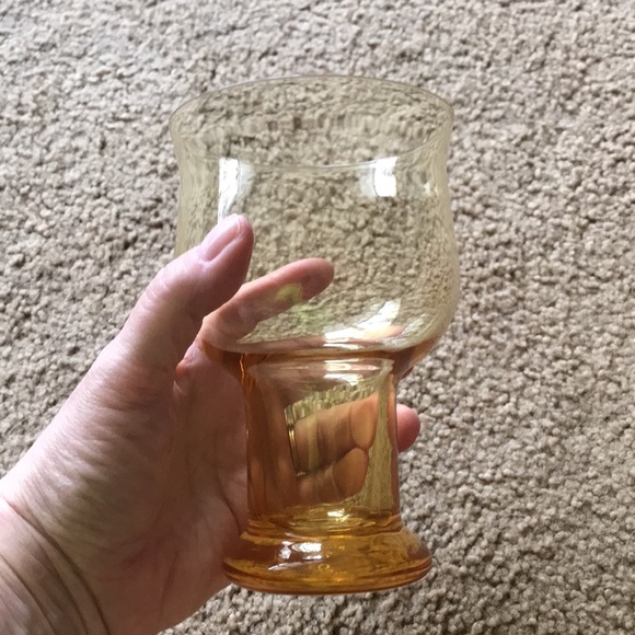 Vintage LENOX Clarion Yellow Blown Crystal Goblets *Set of 4* - Picture 7 of 14